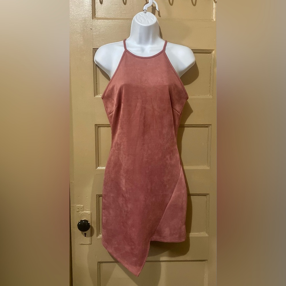 Mauve faux suede dress. Size Medium.